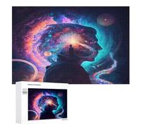Puzle con estampado de viajes astrales digitales, rompecabezas para adultos y niños, 1000 piezas, rompecabezas de madera, juguete desafiante para jóvenes (75 x 50 cm)