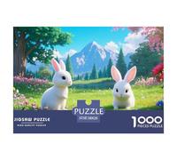 Puzle Conejo Blanco Chico De 1000 Piezas para Adultos, Puzzle Spring Paisaje Natural Adultos, Juego Familiar Regalos Creativos 38x26cm/1000pcs