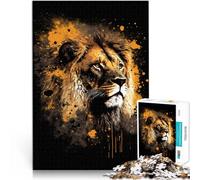 Puzle de 1000 piezas para adultos Art Neon Lion como regalo de rompecabezas de 26 x 38 cm Regalos para amigos y familiares para adolescentes a partir de 14 años