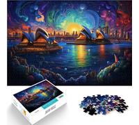 Puzle de 1000 piezas para adultos, color: Sydney Opera House Harbor Decoración del Hogar Puzzle 26 x 38 cm Alivio del Estrés Vacaciones en Casa Matar Tiempo