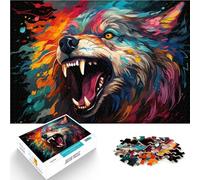 Puzle de 1000 piezas para adultos, colorido lobo demonio, puzle de juego sofisticado, 50 x 70 cm, gran regalo para toda la familia para niños de 14 años