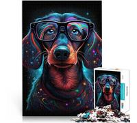 Puzle de 1000 piezas para adultos Cosmic Chihuahua gafas de juguete antiestrés 26 x 38 cm con póster a juego y hoja de preguntas