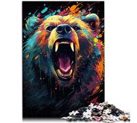 Puzle de 1000 piezas para adultos de oso malteado de actividades familiares de 26 x 38 cm, decoración única para el hogar y regalos para adolescentes a partir de 14 años