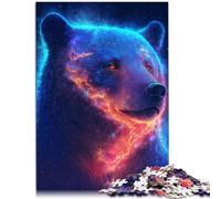 Puzle de 1000 piezas para adultos de oso neón, 26 x 38 cm, adecuado como decoración de escritorio para adolescentes a partir de 14 años