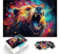 Puzle de 1000 piezas para adultos, diseño de oso violento enojado, 26 x 38 cm, gran regalo para toda la familia, adecuado para adolescentes a partir de 14 años