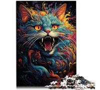 Puzle de 1000 piezas para adultos, gatos malvados, rompecabezas para juegos educativos, juguete desafiante, 14.96 x 20.47 pulgadas, juego familiar, alivio del estrés, rompecabezas desafiante difícil