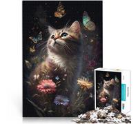 Puzle de 1000 piezas para adultos, lindo gatito, competencia de velocidad de mano, juego educativo para cumpleaños, Navidad, para adolescentes a partir de 14 años, 26 x 38 cm