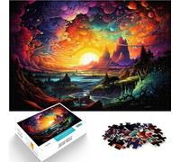 Puzle de 1000 piezas para adultos "Milagro bajo la puesta de sol" como regalo de rompecabezas de 26 x 38 cm con póster a juego y hoja de preguntas