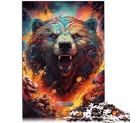 Puzle de 1000 piezas para adultos, oso de colores violentos, juguetes de regalo, 26 x 38 cm, ideas de regalo únicas de cumpleaños y regalos para adolescentes a partir de 14 años