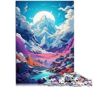 Puzle de 1000 piezas para adultos, pintura de montaña de nieve, juguete educativo intelectual descomprimible, 50 x 70 cm. Entrena tu cerebro y tus manos.