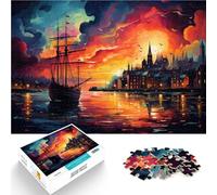 Puzle de 1000 piezas para adultos Puerto de Bergen 26 x 38 cm cada pieza es única - desafiante juego familiar entretenido