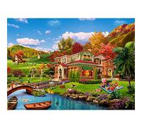 Puzle de 1000 Piezas, Puzzle para Adultos, Imposible Rompecabezas, Coloridos Juegos de Habilidad para Toda la Familia, Puzzle para Adultos a Partir de 14 años de casa romántica de Vacaciones.