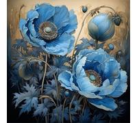 Puzle de 1000 Piezas, Rompecabezas DIY para Adultos,Entretenimiento Creativo, Juego de Habilidad para Toda La Familia, Puzzle para Adultos - Flores de Amapola Azul