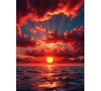 Puzle de 1500 Piezas, Rompecabezas DIY para Adultos,Entretenimiento Creativo, Juego de Habilidad para Toda La Familia, Puzzle para Adultos Mar Rojo al Atardecer