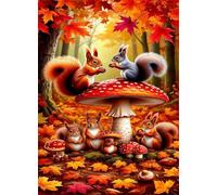 Puzle de 2000 Piezas, Rompecabezas DIY para Adultos,Entretenimiento Creativo, Juego de Habilidad para Toda La Familia, Puzzle para Adultos Ardillas de Setas de otoño