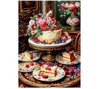 Puzle de 500 Piezas, Rompecabezas DIY para Adultos,Entretenimiento Creativo, Juego de Habilidad para Toda La Familia, Puzzle para Adultos Pastel de Flores y Frutas