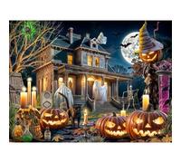 Puzle de 500 Piezas, Rompecabezas DIY para Adultos,Entretenimiento Creativo, Juego de Habilidad para Toda La Familia, Puzzle para Adultos Paisaje de Halloween en casa