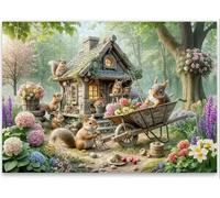 Puzle de 700 Piezas, Rompecabezas DIY para Adultos,Entretenimiento Creativo, Juego de Habilidad para Toda La Familia, Puzzle para Adultos Ardillas de la cabaña del Bosque