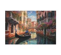 Puzle de ciudad junto al río para adultos, 1000 piezas, tablero reciclado de alta calidad, para aprender, juguetes educativos, juegos familiares, puzzle de madera para niños (75 x 50 cm)