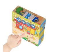 Puzle de dados de madera, juguete educativo, entrenamiento de memoria, juego de ajo, para casa, aula, escuela, habitación de los niños, cumpleaños, vacaciones, sala de juegos, guardería, preescolar