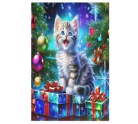 Puzle de madera con diseño de gato de 1000 piezas, juego de habilidad desafiante para toda la familia, niños a partir de 12 años (78 x 53 cm)