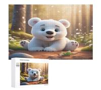 Puzle de madera de oso bonito, 1000 piezas, puzles para adultos, rompecabezas imposible, juego de mesa para niños (75 x 50 cm)