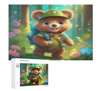 Puzle de madera de oso lindo de 1000 piezas para adultos, puzle de madera - presión reducida difícil imposible para 12 + niños (75 x 50 cm)