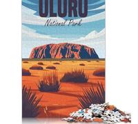 Puzle de madera para adultos, 1000 piezas, diseño de parque nacional Uluru, gran regalo para adultos, 1000 piezas (75 x 50 cm)