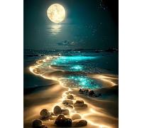 Puzle de madera para adultos, puzle de madera Moonlight para adultos, forma de animal irregular única, luz de luna, playa, paisaje, puzle de madera para adultos, como regalo y decoración (38,5 x 28,5
