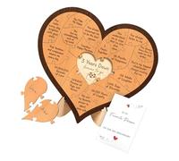 Puzle de madera tallada a mano con forma de corazón de amor, decoración de escritorio para celebrar 1 año de matrimonio o asociación, regalo de aniversario de boda