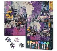 Puzle de paisaje urbano para adultos, 1000 bloques, rompecabezas retro de graffiti callejero, rompecabezas para adultos, juegos de rompecabezas para adultos o juguetes para amigos mayores, 50 x 70 cm