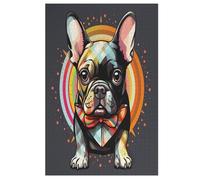 Puzle de perro francés para adultos, 1000 piezas, tablero reciclado de alta calidad para aprender, juguete educativo, juegos familiares, rompecabezas de madera para niños, 78 x 53 cm