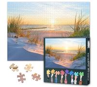 Puzle de playa con amanecer, 1000 piezas, 50 x 70 cm, diseño de paisaje británico con gran detalle, edición de coleccionista premium para adultos