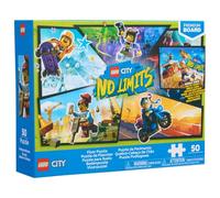 Puzle de Suelo de Doble Cara Lego City No Limits de Just Play, 50 Piezas | Puzle de suelo grande de doble cara de 60 x 88 cm, escena de acción LEGO City, colorido, a partir de 4 años