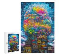 Puzle difícil para adultos 1000 PCS Whimsical Cloud Cityscape Puzzle Puzzle Juguete Decoración de Pared Arte de Pared Regalo de Cumpleaños Regalos, 1000 PCS