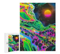 Puzle difícil para adultos 500 piezas Neón Cosmic Abstract Puzzle Juguete Decoración de Pared Arte de Pared Regalo de Cumpleaños Regalos, 500 PCS