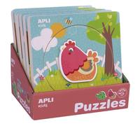 Puzle educativo apli kids 5 piezas bloques madera capas animales expos