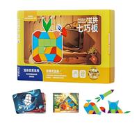 Puzle Educativo Tangram - Divertida Actividad Cerebral magnética para niños, Juego de Forma para Pensamiento crítico, Herramienta de Aprendizaje portátil, práctico Juego Interactivo, Mejorado,