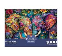 Puzle Elefante De 1000 Piezas para Adultos, Rompecabezas Vida Silvestre fantástica Vibrante Adultos, Juego Familiar Regalos Creativos 38x26cm/1000pcs