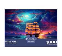 Puzle Embarcación de Vela de fantasía De 1000 Piezas para Adultos, Rompecabezas Océano onírico Voyage Adultos, Rompecabezas Familiar Productos Lúdicos Creativos 38x26cm/1000pcs
