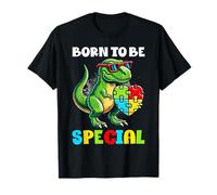 Puzle especial para combatir el autismo con forma de dinosaurio Born to Be Camiseta