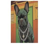 Puzle French Bulldog para adultos, puzles de 1000 piezas para adolescentes y niños, rompecabezas creativos para la familia, juegos desafiantes, juguetes, regalos (78 x 53 cm)