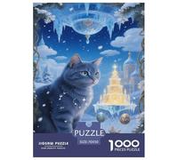 Puzle Gato Azul Ruso De 1000 Piezas para Adultos,Ice and Snow Castillo Puzzle Adultos, Juego Didáctico Regalos Creativos 70x50cm/1000pcs