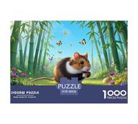 Puzle Hamster Chino De 1000 Piezas para Adultos,Spring Bosque de bambú Scenery Puzzle Adultos, Juego Didáctico Regalos Creativos 38x26cm/1000pcs