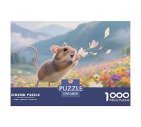 Puzle Hamster De 1000 Piezas para Adultos, Rompecabezas Spring Escena de Campo de Flores Adultos, Rompecabezas Familiar Productos Lúdicos Creativos 38x26cm/1000pcs