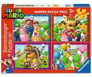 Puzle Infantil 05689 de Ravensburger: ¡es Hora de Mario! - 4 Rompecabezas de 100 Piezas en una Caja, para Amigos de Rompecabezas y fanáticos de Super Mario a Partir de 5 años