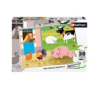 Puzle Infantil Nathan, 30 Piezas, My Farm Friends, para niña o niño a Partir de 4 años, Rompecabezas, cartón Grueso y Resistente, Animales, 86365