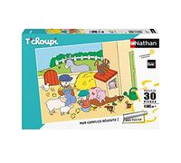 Puzle Infantil Nathan, 30 Piezas, T'choupi en la Granja, para niña o niño a Partir de 4 años, Rompecabezas, cartón Grueso y Duradero, Everyday & Animals, 86379