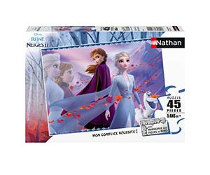 Puzle Infantil Nathan, 45 Piezas, El Amor de Dos Hermanas, Disney Frozen 2, niña o niño a Partir de 5 años, Rompecabezas, cartón Grueso y Duradero, Princesas, 86451
