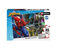 Puzle Infantil Nathan, 45 Piezas, Spiderman contra los Malos, niña o niño a Partir de 5 años, Rompecabezas, cartón Grueso y Resistente, Marvel, 86185